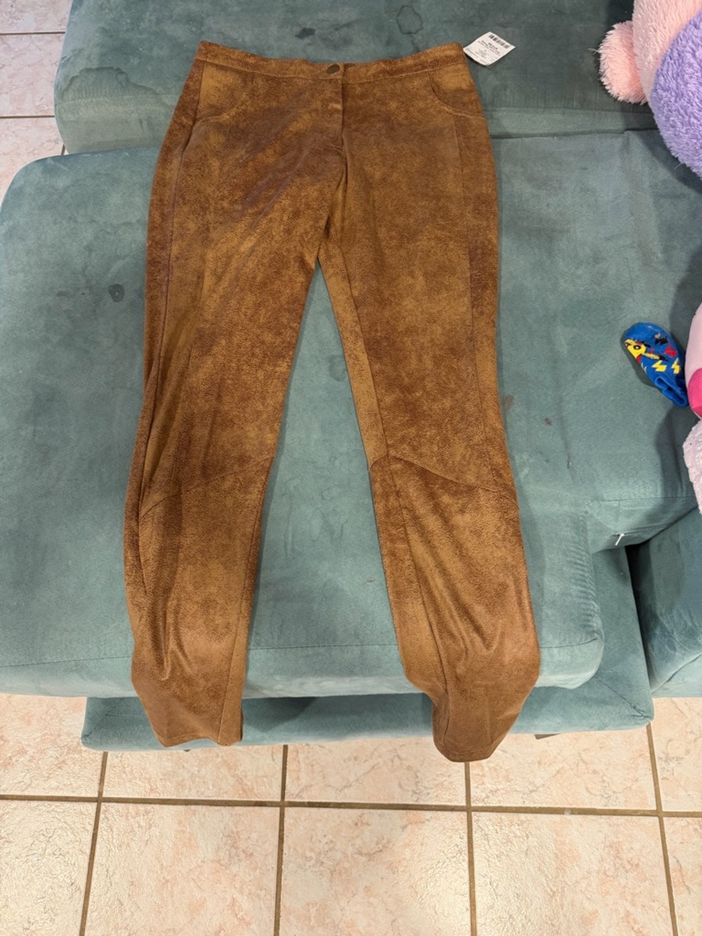 Brown suede pants with pockets